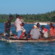 Shore of Zanzibar - Mkokotoni with a feeder boat